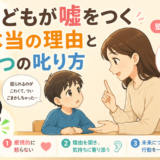 A hopeful flat illustration of a parent calmly guiding a child with respect, honest-communication concept, bright warm colors.