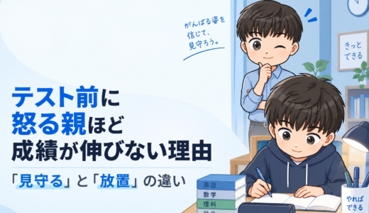 テスト前に怒る親ほど成績が伸びない理由ー「見守る」と「放置」の違いー